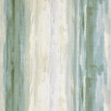 Detail of fabric in an abstract painterly print in shades of gray, green and cream.