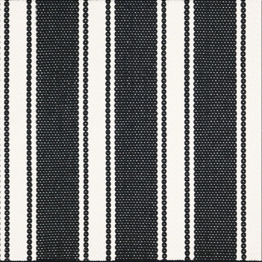 Broadloom carpet swatch in striped pattern black white color