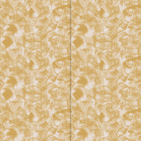 Wallpaper in an abstract paint swatch print in mustard on a cream field.