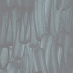 Wallpaper in an abstract paint print in shades of gray.