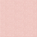 Wallpaper in a dense plaid pattern in shades of cream and red.