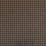 Detail of wallpaper in a dense plaid pattern in shades of brown.