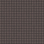 Wallpaper in a dense plaid pattern in shades of brown.