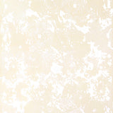 Detail of wallpaper in a textural floral print in cream on a white field.