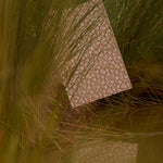 Patterned paper on grass with a warm color tone