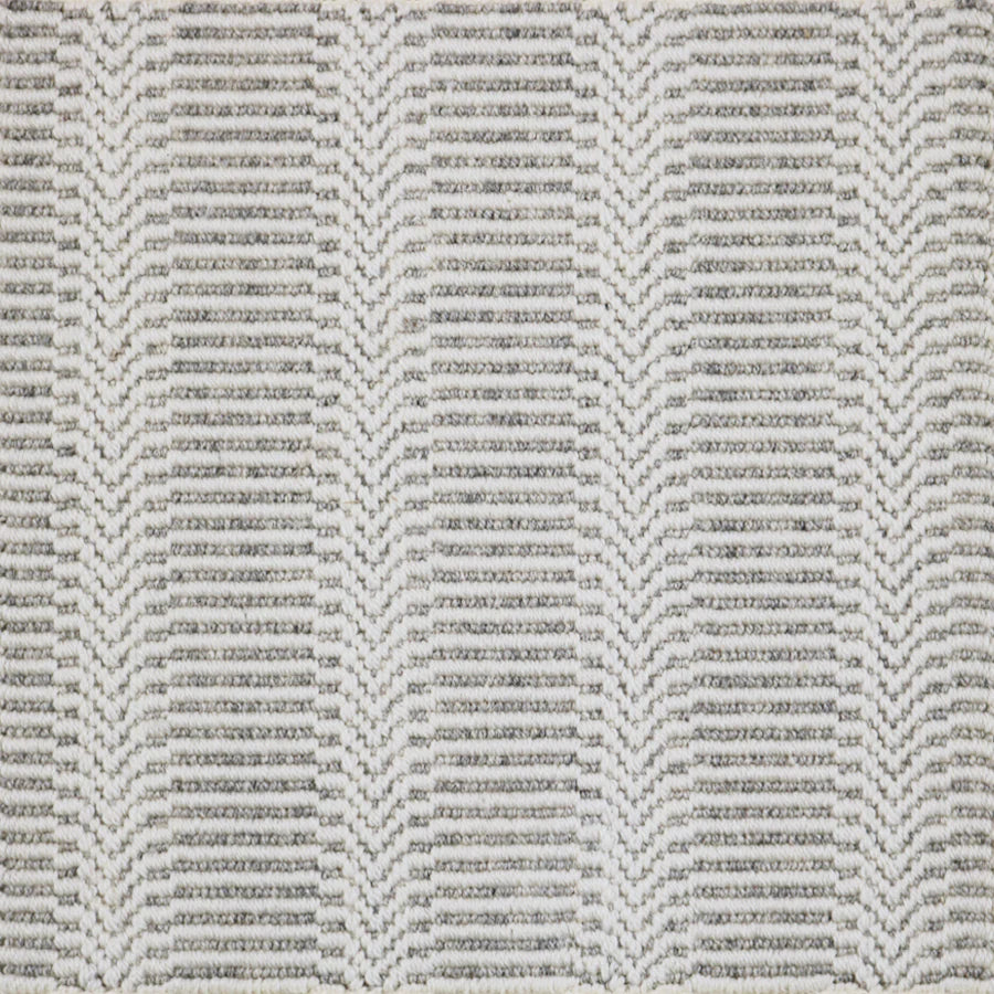 Broadloom carpet swatch in textured pattern white grey color