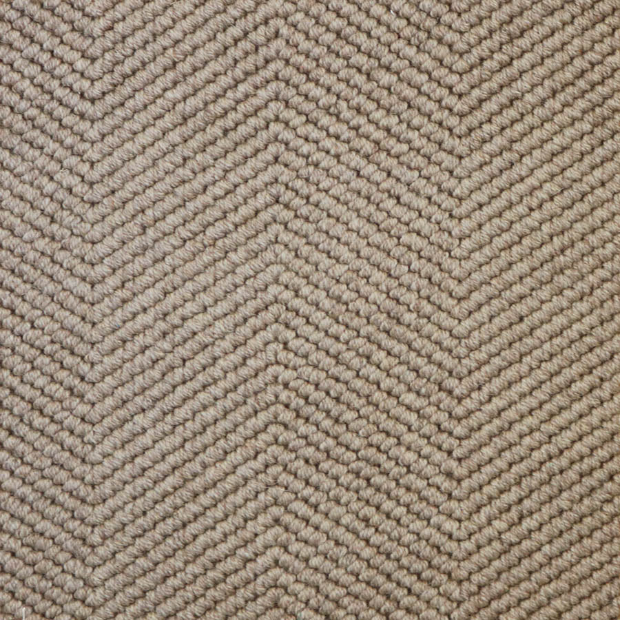 Broadloom carpet swatch herringbone design in grey tan