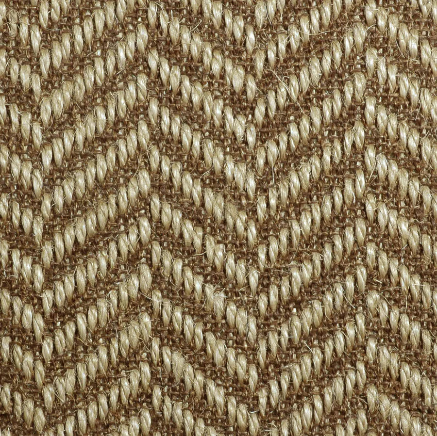 Broadloom carpet swatch herringbone design in brown