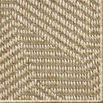 Close-up of a broadloom carpet in a stacked stripe design in tan.