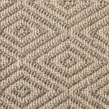 Broadloom carpet swatch in diamond pattern cream grey color