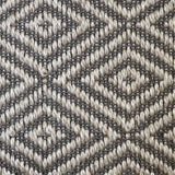 Broadloom carpet swatch in diamond pattern grey white color