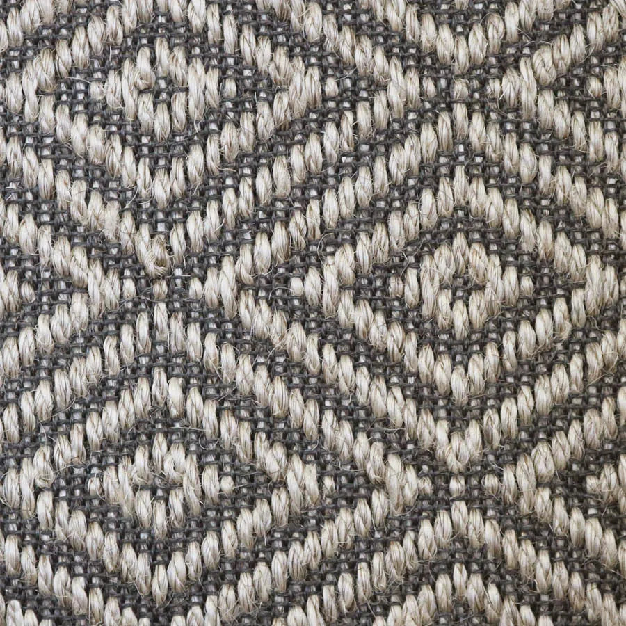 Broadloom carpet swatch in diamond pattern grey white color