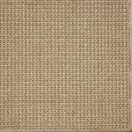 Close-up of a textured woven performance carpet in tan