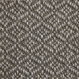 Broadloom carpet swatch in a diamond pattern grey color