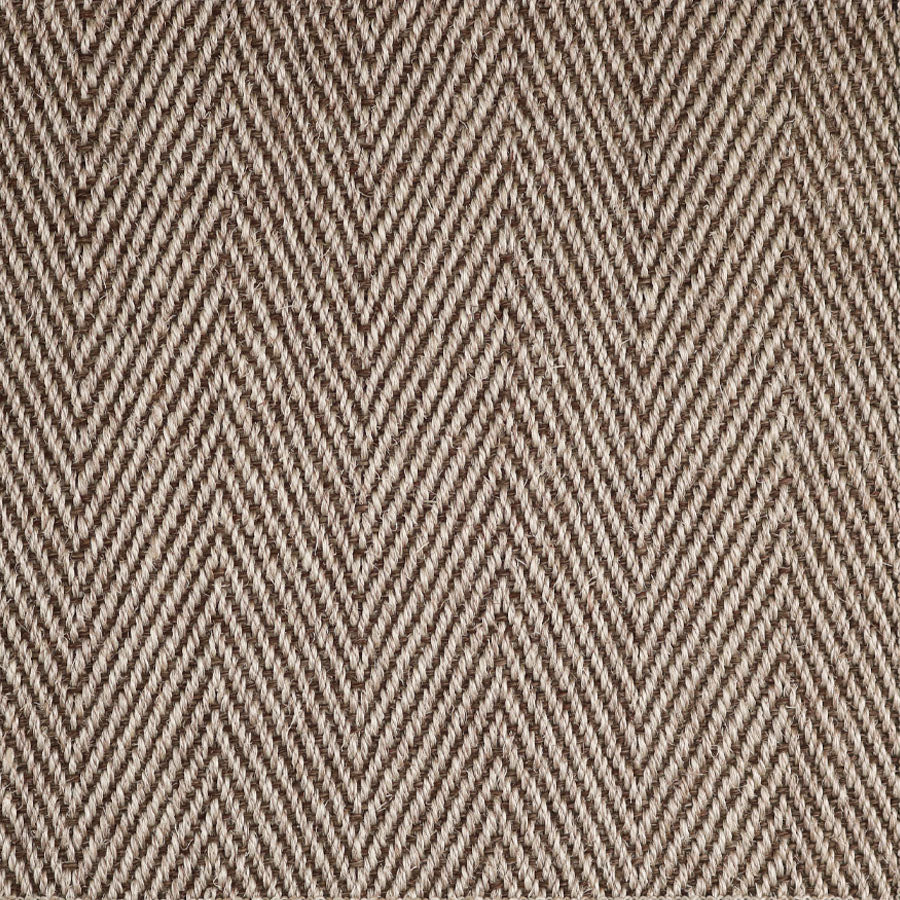 Broadloom carpet swatch herringbone design in white brown