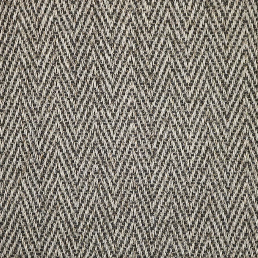 Broadloom carpet swatch herringbone design in dark grey