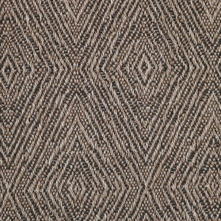 Broadloom carpet swatch in diamond pattern dark brown color