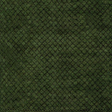 Handknotted rug in a black lattice design on a green field. 