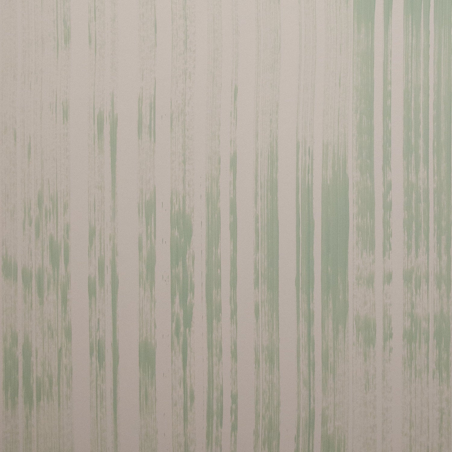 Detail of wallpaper in a muted stripe pattern in cream.