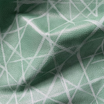 Draped upholstery leather in sage with a painterly grid overlay in white.