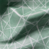 Draped upholstery leather in sage with a painterly grid overlay in white.