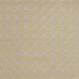 Patterned rug with geometric design on a beige background