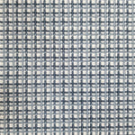 Broadloom carpet with plaid design in blue and ivory.