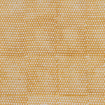 Detail of fabric in a small-scale triangle print in orange on a tan field.