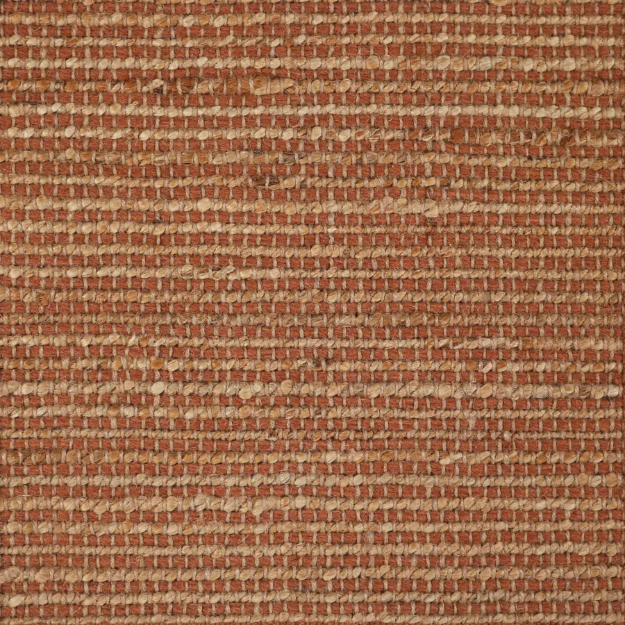 Broadloom carpet swatch in textural orange color