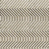 Broadloom carpet sample in a ivory, tan and taupe herringbone pattern