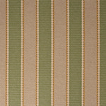 Striped flatweave runner detail in tan and green.