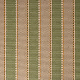 Striped flatweave runner detail in tan and green.