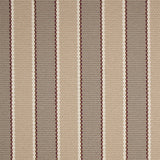 Striped flatweave runner detail in shades of tan and taupe.