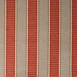 Striped flatweave runner detail in taupe and rust red.