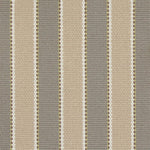 Striped flatweave runner detail in neutral grey and tan. 