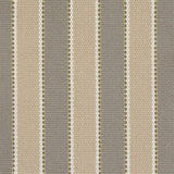 Striped flatweave runner detail in neutral grey and tan. 