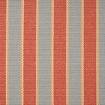 Striped flatweave runner detail in orange and blue.