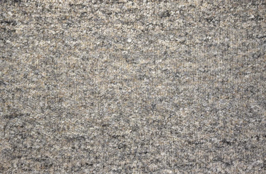 Broadloom carpet swatch in textured in grey, tan and white design