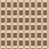 A wallpaper pattern detail in a gridded check pattern in brown, cream and mauve. 