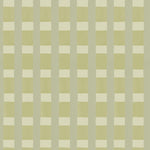 A wallpaper detail in a gridded check pattern in soft shades of green.