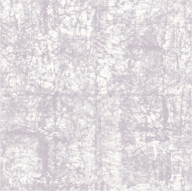 Detail of wallpaper in an organic textural print in light purple on a white field.