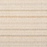 Broadloom carpet with a cream field and widely spaced dashed stripes in shades of  tan, grey, brown and green.