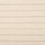 Broadloom carpet with a cream field and widely spaced dashed stripes in shades of  taupe and grey.