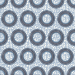 Pattern of circular shapes on a light blue background