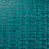 Detail of wallpaper in a textural stripe print in shades of turquoise.