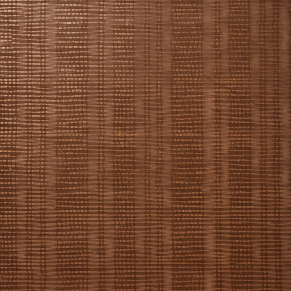 Detail of wallpaper in a textural stripe print in shades of brown.