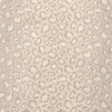 Broadloom carpet swatch in a leopard skin pattern, in silver and white