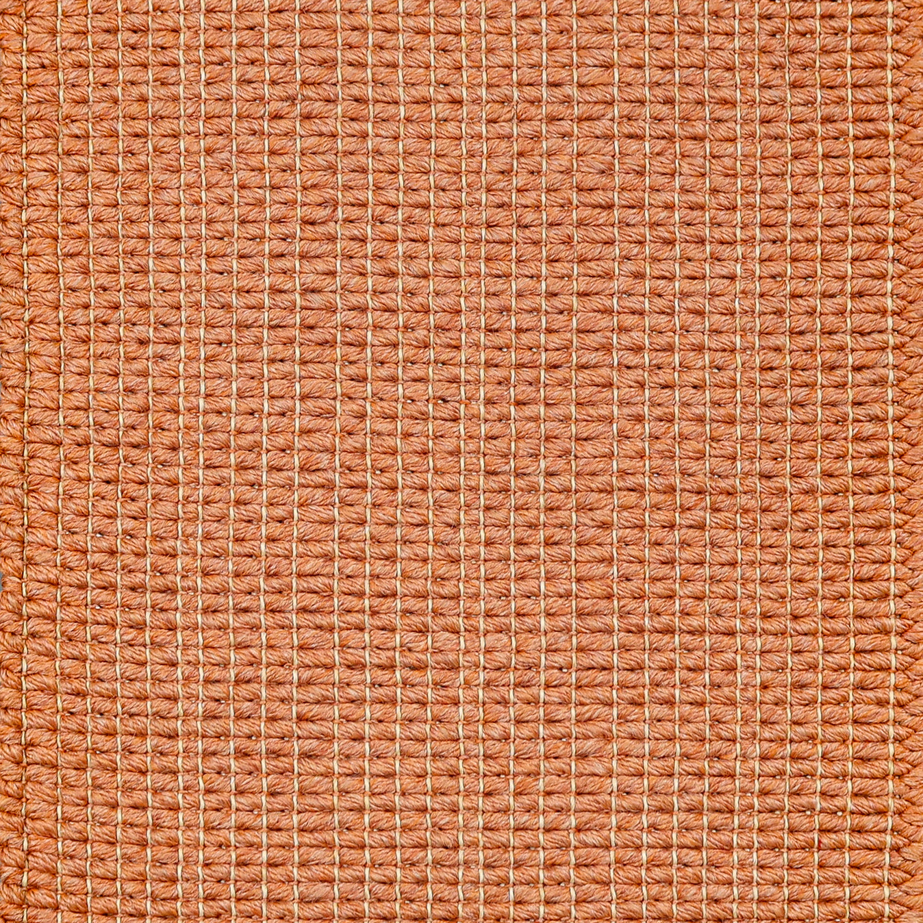 Textured woven outdoor carpe in orange.