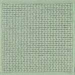 Textured woven outdoor carpet in sea foam green.