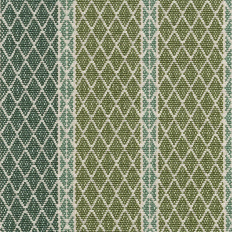 Diamond flatweave runner design in green 